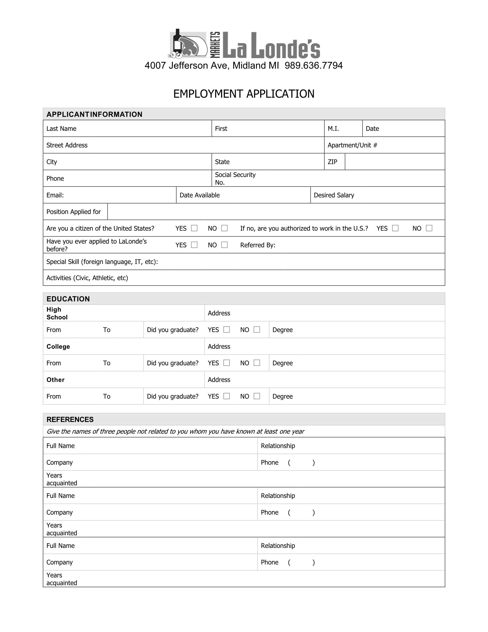 Job Application Form - Loughton Town Council